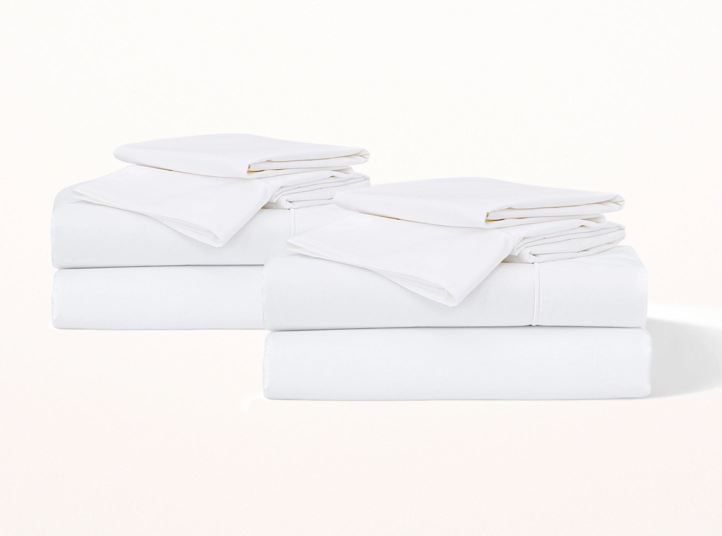 White organic cotton percale sheet set duo - two complete sets with embroidered detail-white-white