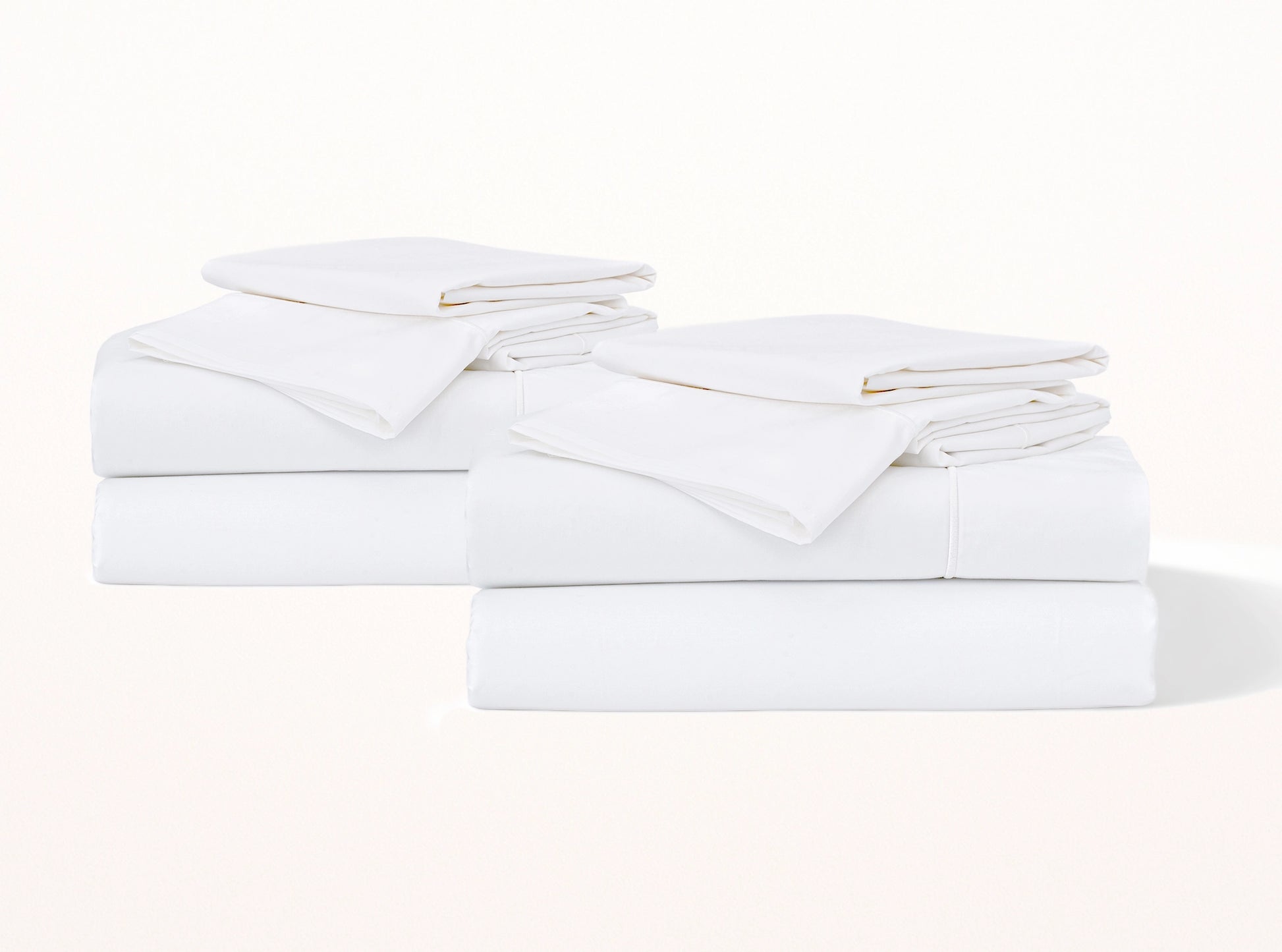 White organic cotton percale sheet set duo - two complete sets with embroidered detail-white-white